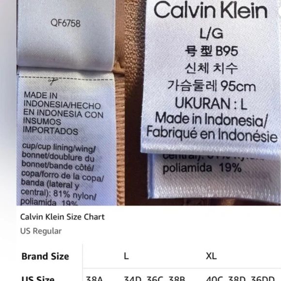 Calvin Klein Convertible Triangle Lined Bralette in a Sandalwood Color - Picture 12 of 13